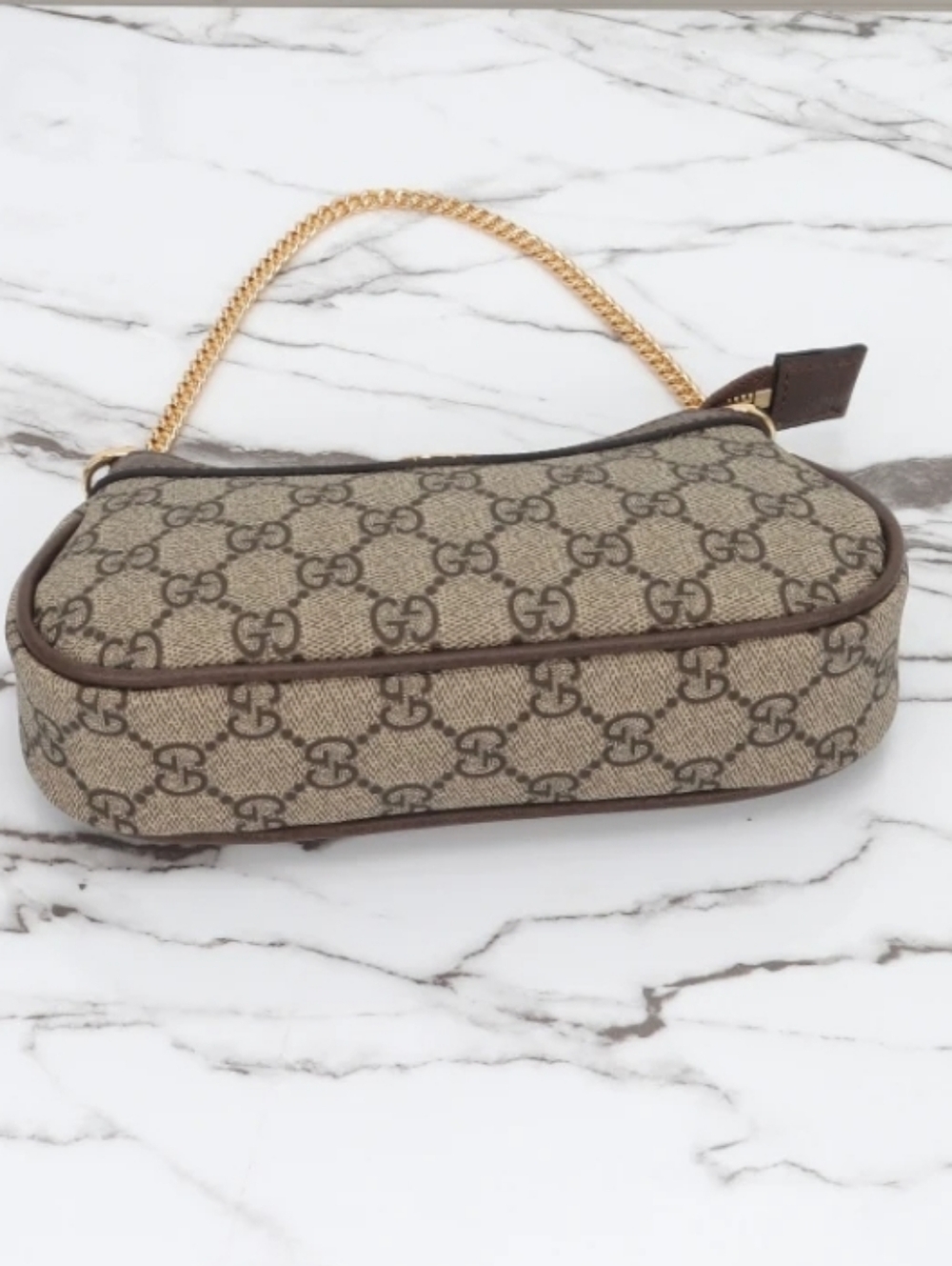 Gucci Beige/Brown GG Supreme Canvas Crossbody with Green-Red Strap - Picture 9 of 16